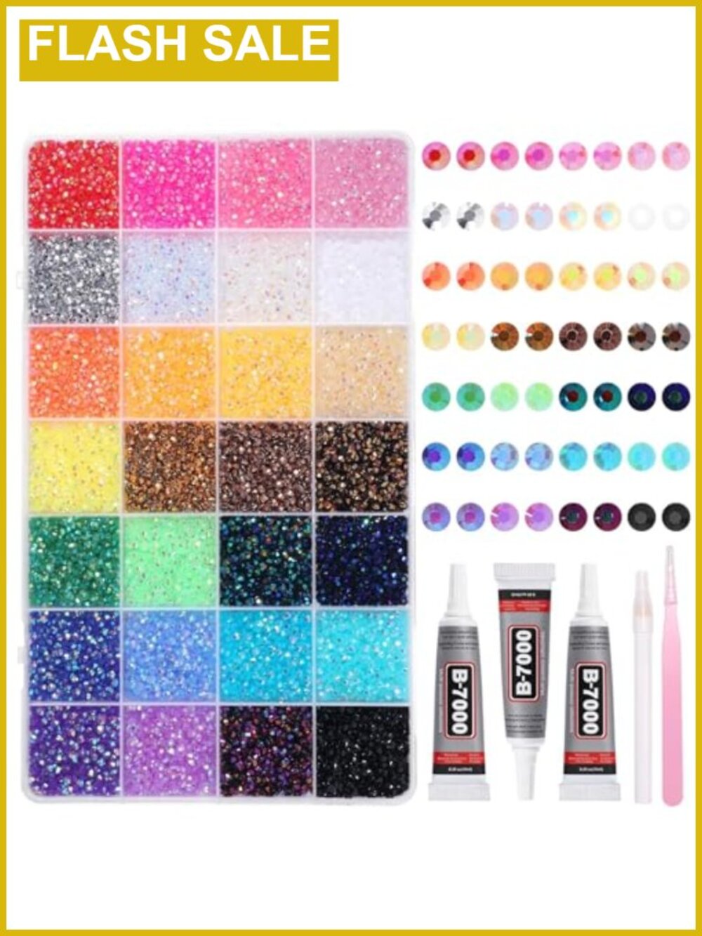Flatback Resin Rhinestones Bedazzling Kit, 32000 Pcs with Tools